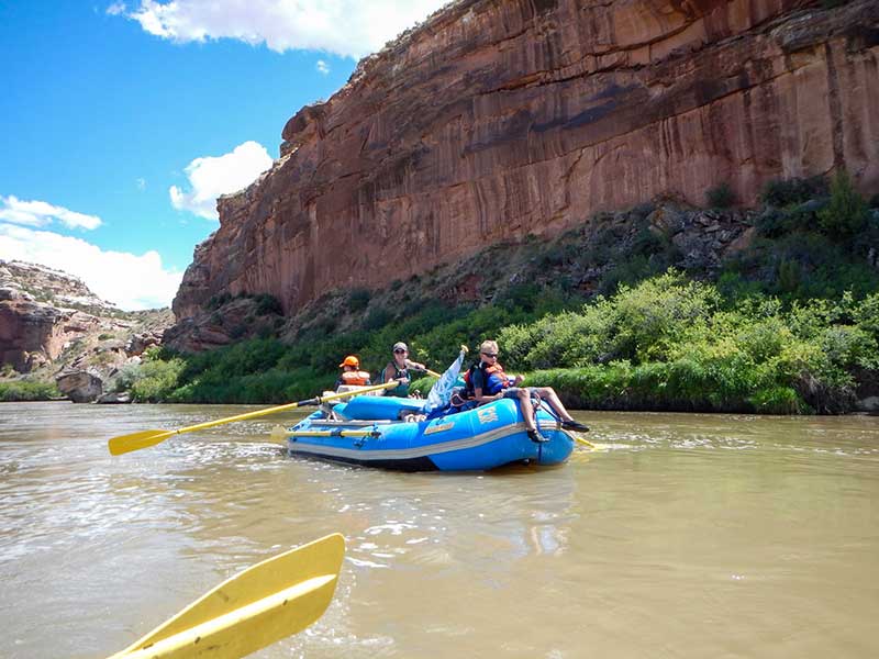 A BOEC raft glides down the river