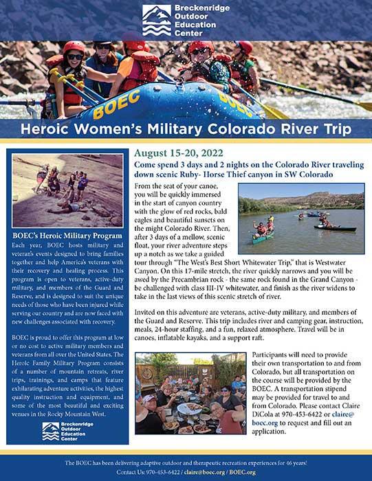 Women's Heroic Military August 2022 River Trip