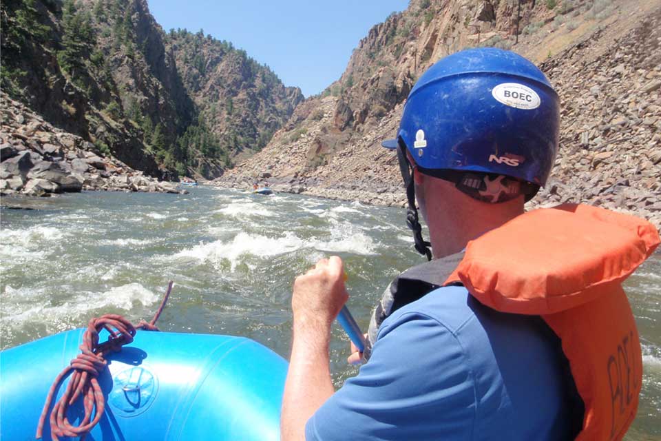Whitewater rafting with BOEC