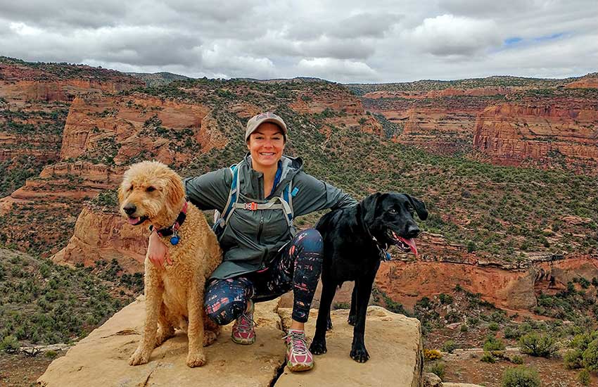 Hallie Jaeger with her dog Dil