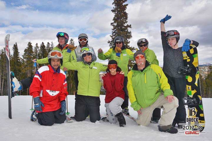 Trevor Jackson with a ski group at Breckenridge Ski Resort