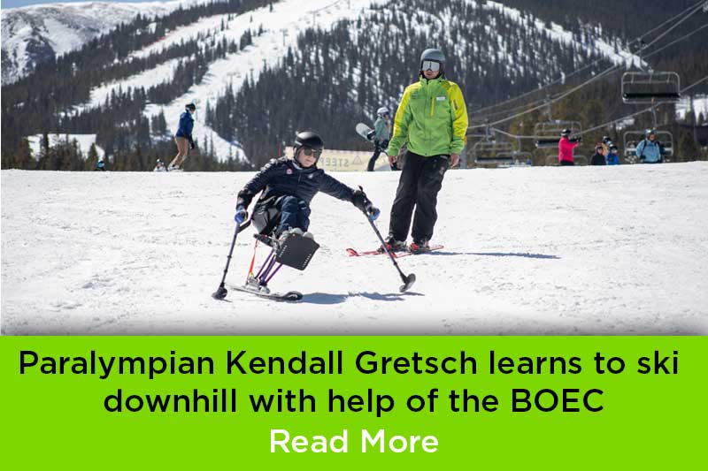Paralympian Kendall Gretsch learns to ski downhill with help of the Breckenridge Outdoor Education Center