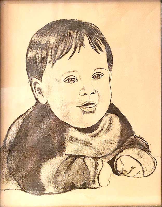 Ben Hickman drawing as a baby
