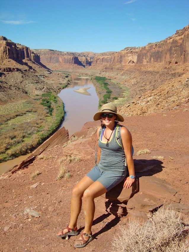 Adrianna Hipsher hangs out above the Green River in Utah
