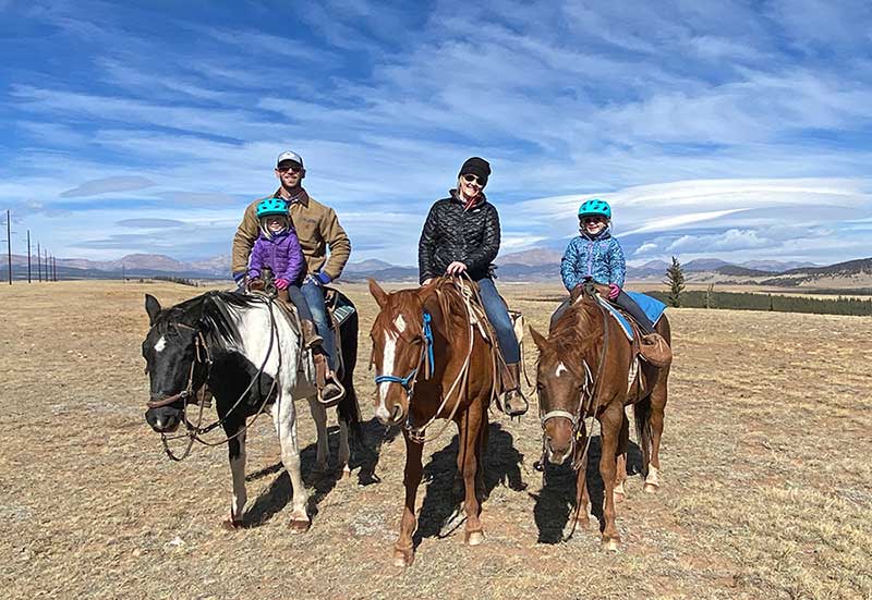 The Beckerman family goes horseback riding