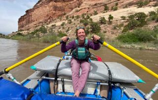 Lydia North rafting the Colorado River