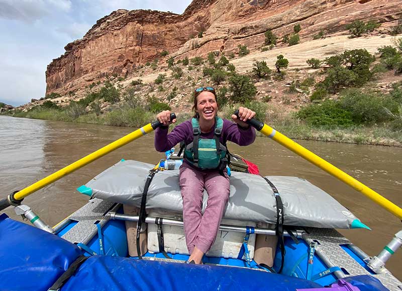 Lydia North rafting the Colorado River