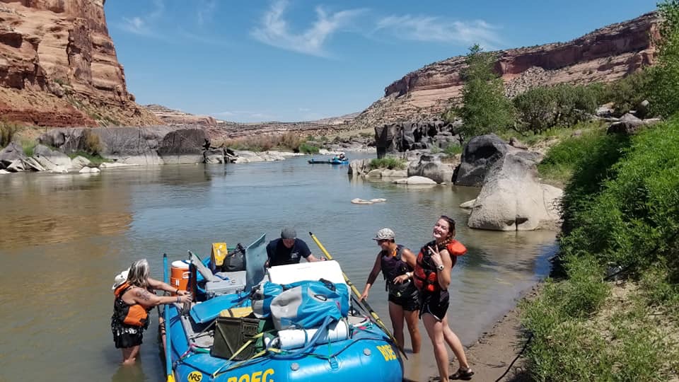 Ladies heading into the water on Women’s Heroic Military Colorado River Trip