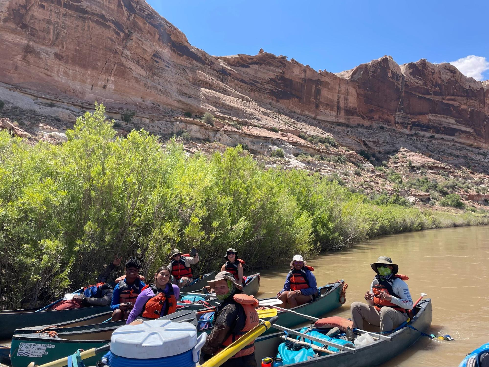 The Woods Project students out on the Green River.