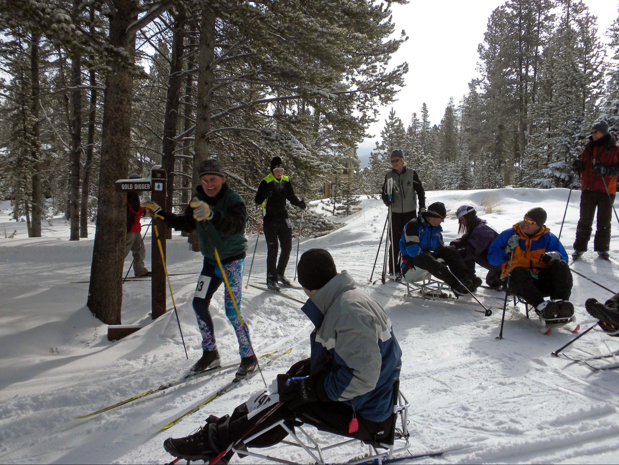 Gene at the Breckebeiner with para-Nordic racers.