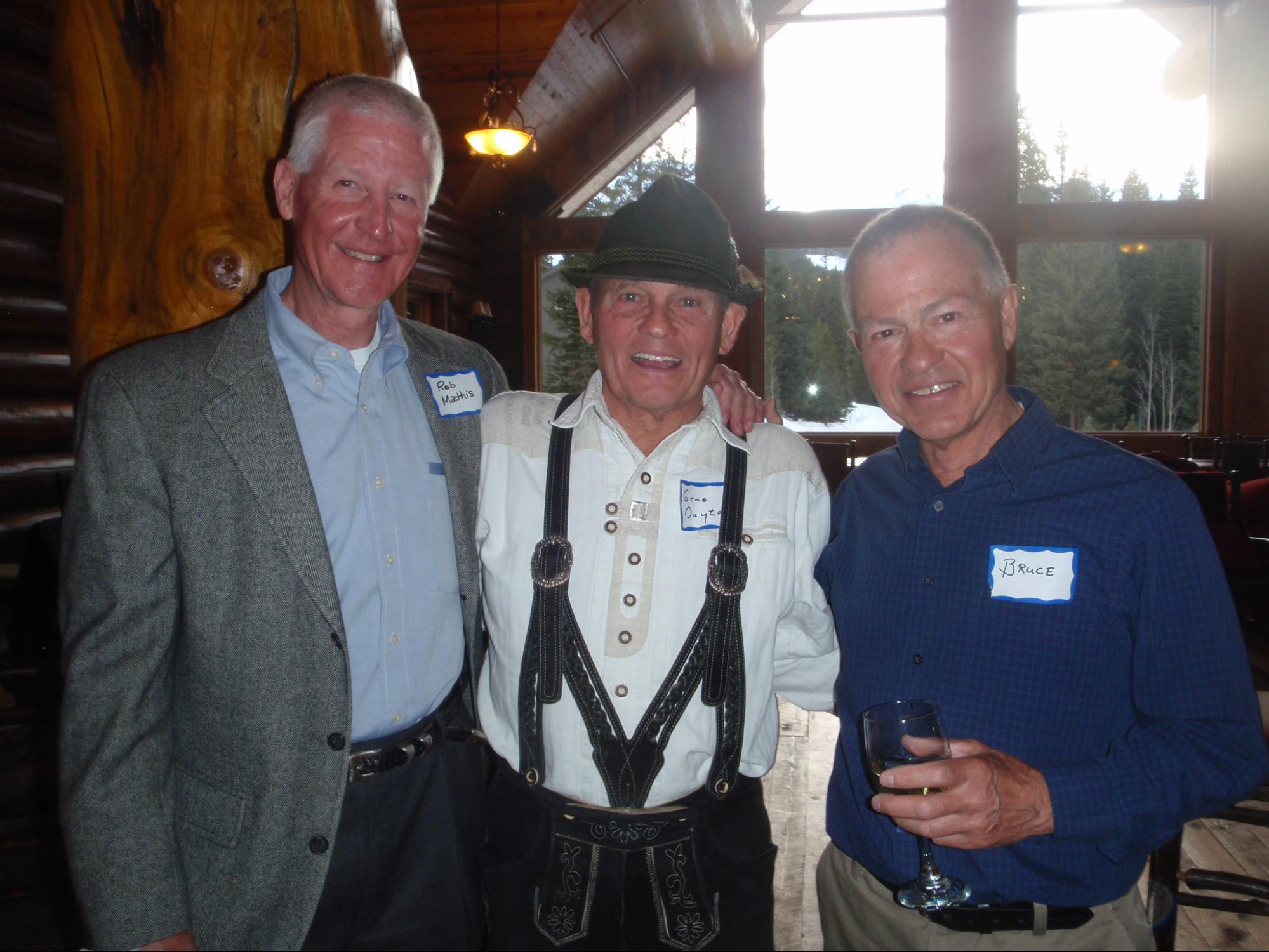 Gene at the capital campaign reception in 2016 at the Breckenridge Nordic Center with Rob Mathis and Bruce Fitch.
