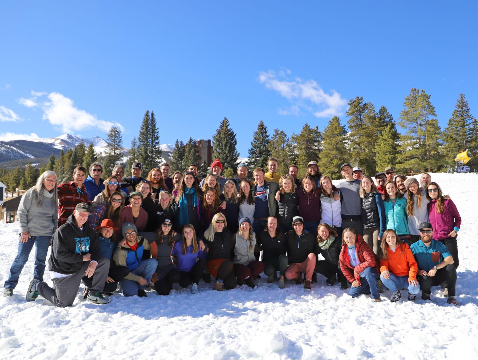 Winter 2019/2020 team with whom Rob and Sarah spent their winter in Breckenridge.