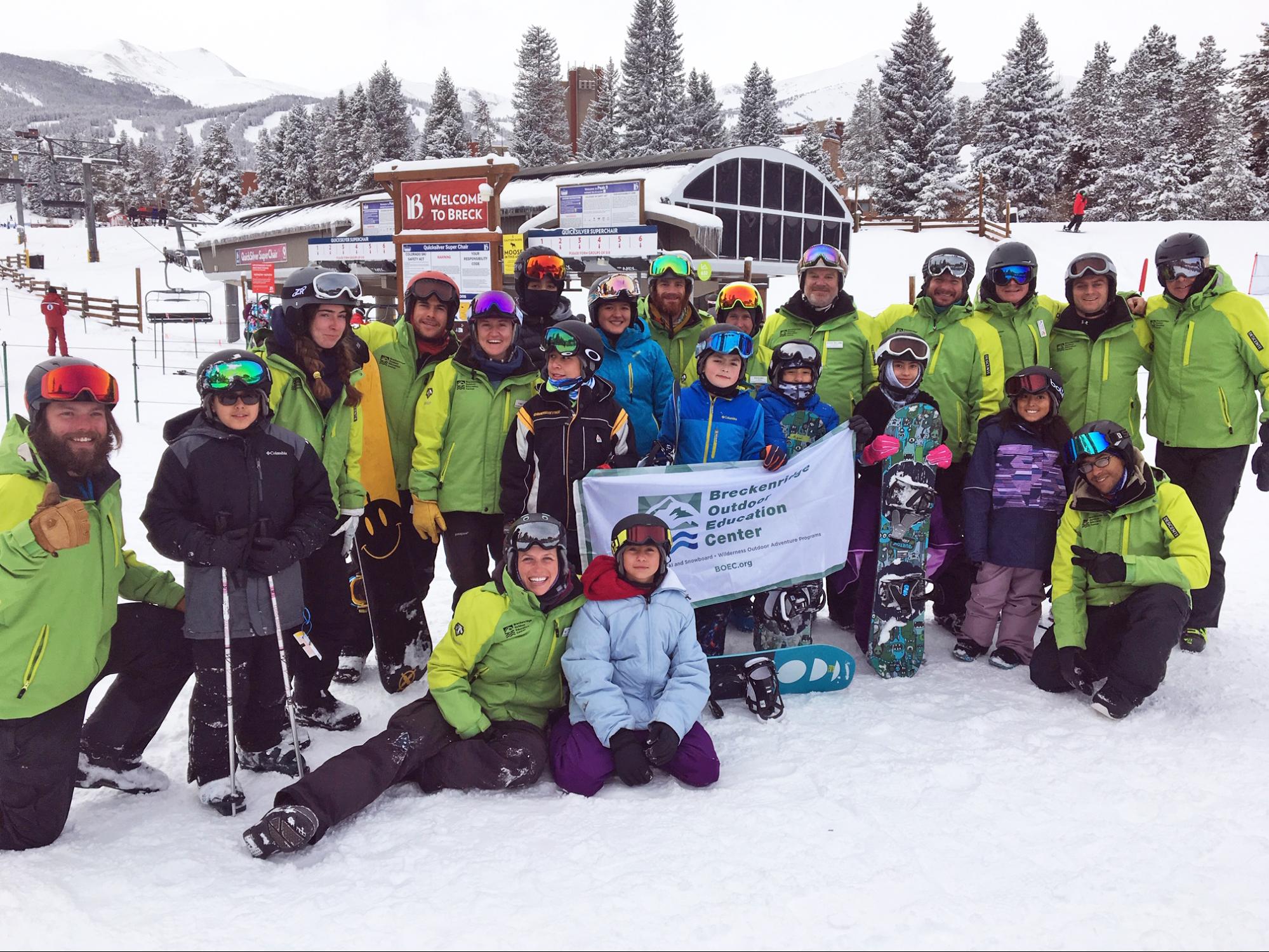 Skiing and snowboarding in Breckenridge with the SSA program.