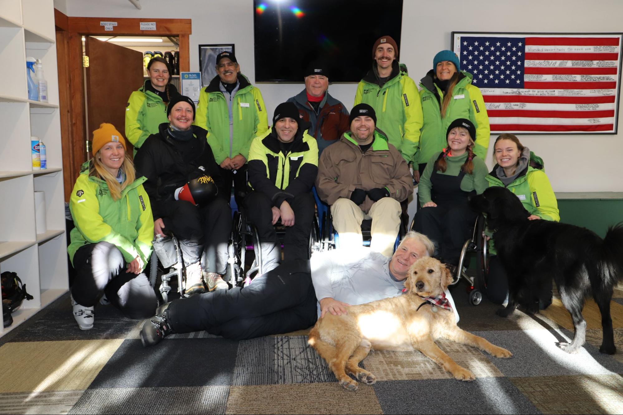 Mono-ski camp group (Frank is second from the left in the back row).