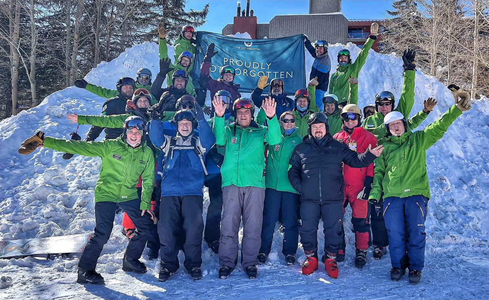 The Not Forgotten veterans on a ski trip in Breckenridge.