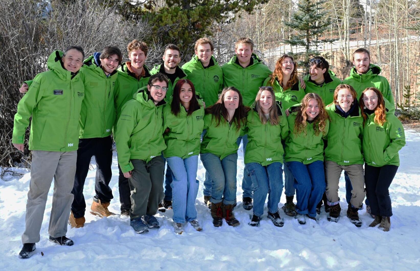 The 2023-24 winter intern class with Steph and Jeff.