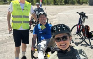 Michael volunteering with BOEC on an adaptive cycling ride.