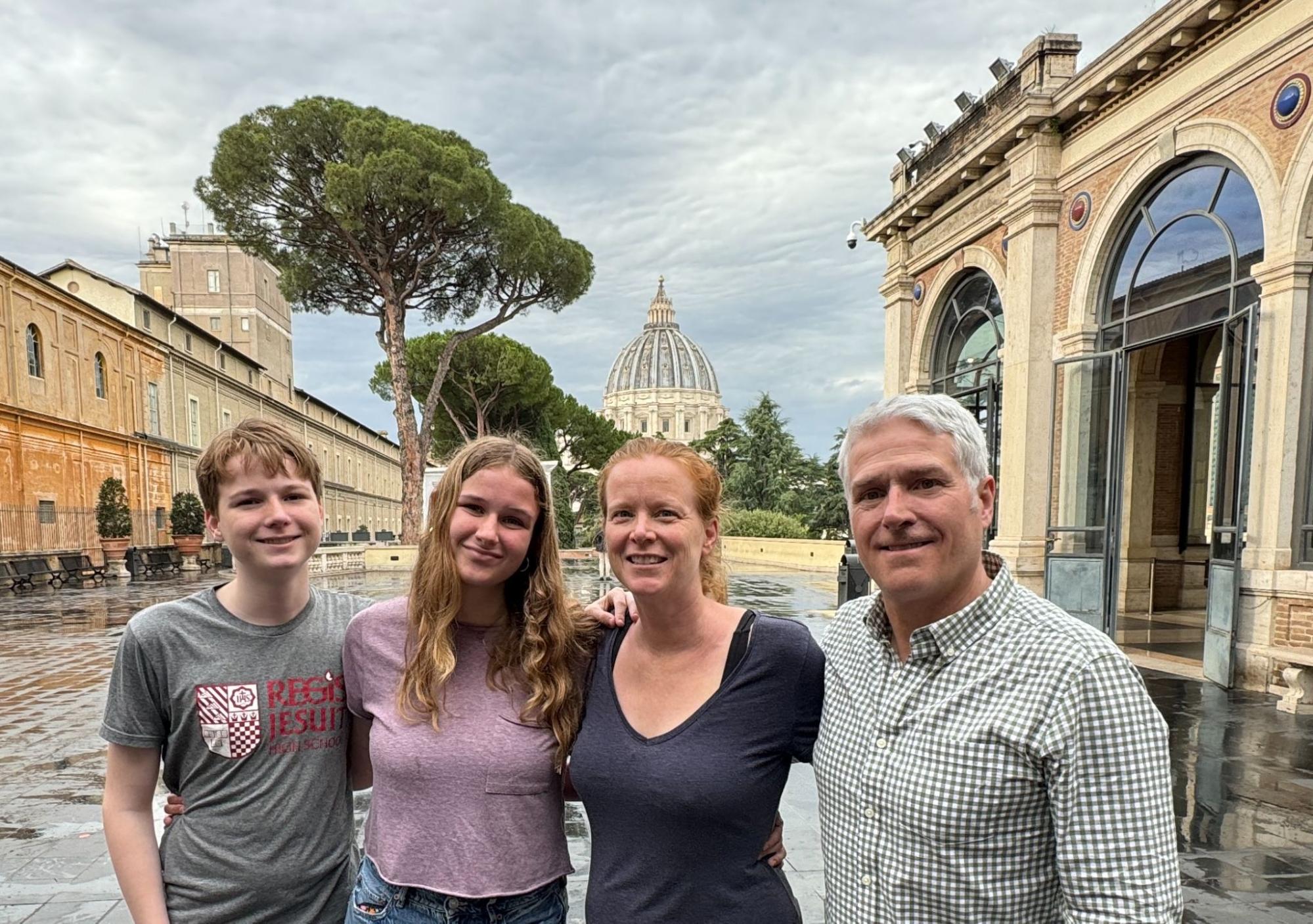 Michael and his family visiting Vatican City this past June.