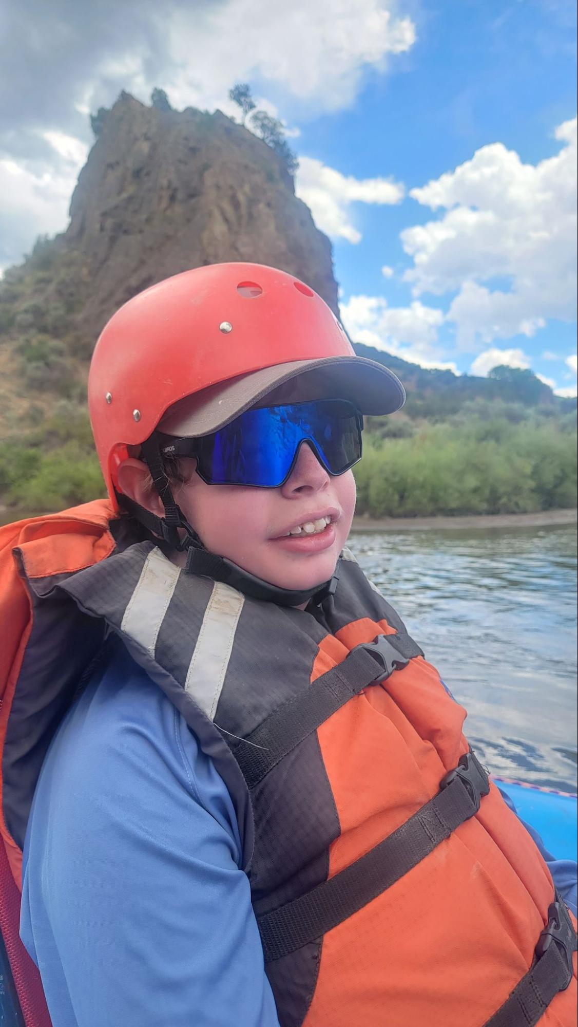 Everett, year-round BOEC participant, out on his first rafting trip!