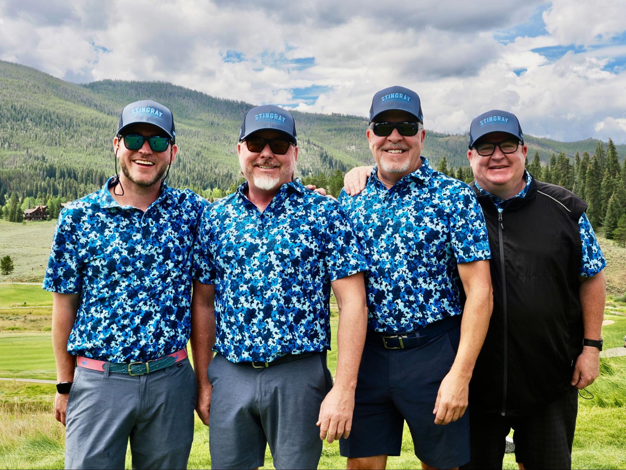 Owner of Stingray Worldwide and this year’s shirt sponsor, Kevin Gardner, getting into the competition spirit with his team.