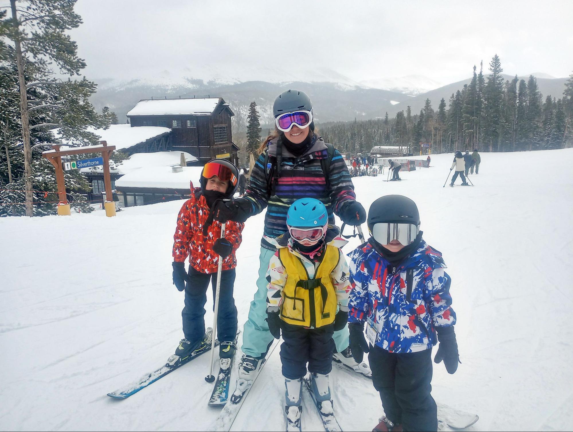 Brittany with her children Fletcher, Merrick, and Finely